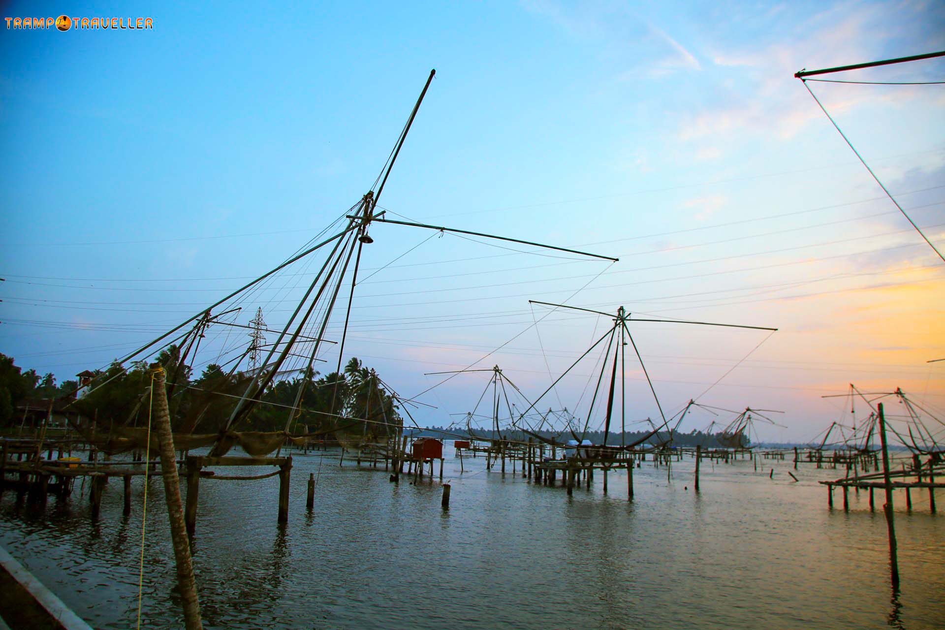 Kumbalangy Chinese fishing Nets View